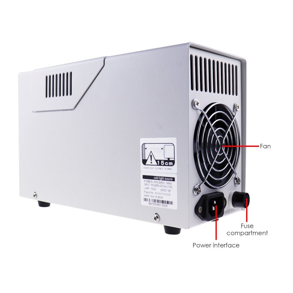 GX - 301 Dual Metal Pipe Fiber Optic Halogen Illuminator - Gain Express