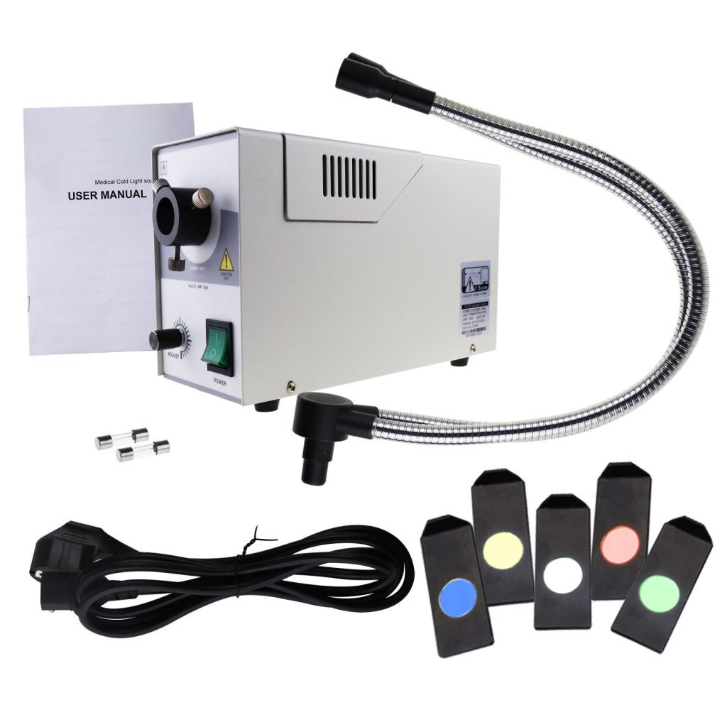 GX - 301+ Gooseneck Fiber Optic Microscope Illuminator + Color Filters - Gain Express