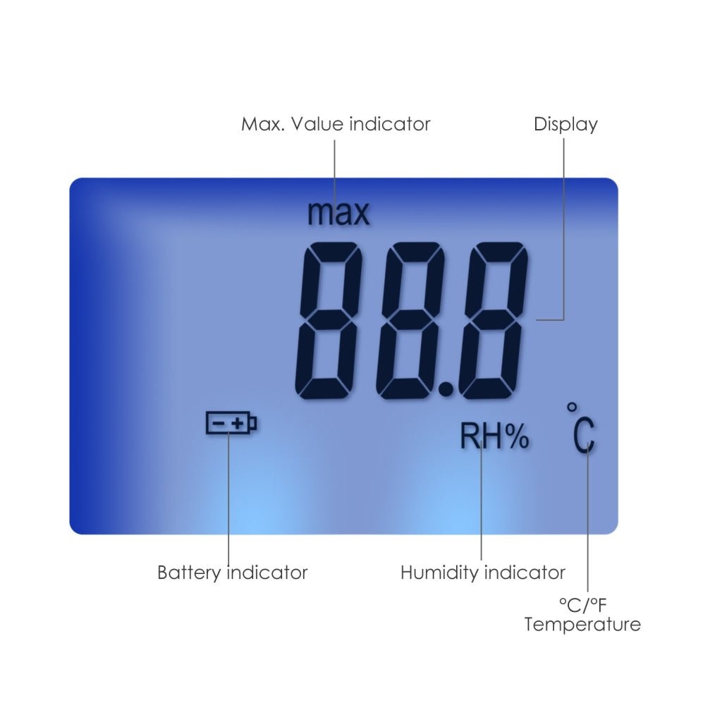 HT - 1292 HT - 1292 Digital Humidity Temperature Meter Tester Indoor Outdoor, 10~95%RH Temp - 10~60 °C (14~140°F) Wet Bulb Temp - 10~60ºC, Handheld Air Thermo - Hygrometer Hygometer Thermometer, Max Min Hold - Gain Express