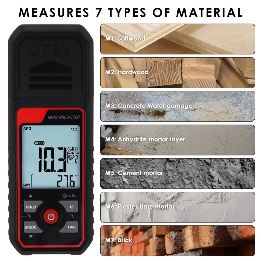 HTM-344 Pin Type Handheld Moisture Meter Humidity Tester Detector ...