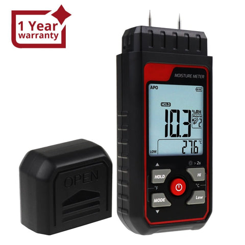HTM - 344 HTM - 344 Pin Type Handheld Moisture Meter Humidity Tester Detector Visual High / Medium / Low Alerts Function for Wood, Plaster, Drywall, Concrete Floors, Building Materials - Gain Express
