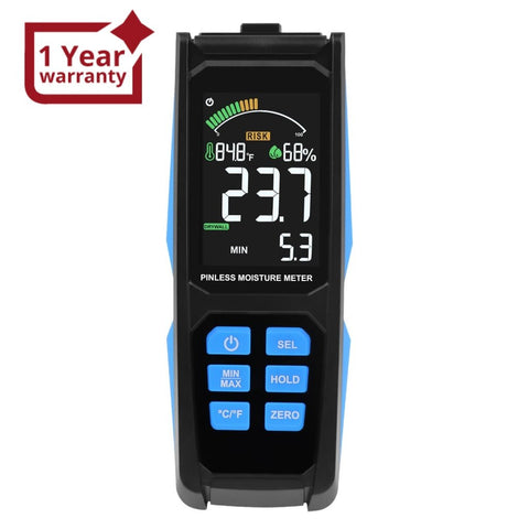 HTM - 382 HTM - 382 Non - Destructive Digital Moisture Meter Colored LCD Screen Pinless Wood Moisture Tester for Drywall / Masonry / Softwood / Hardwood with Alarm Function - Gain Express
