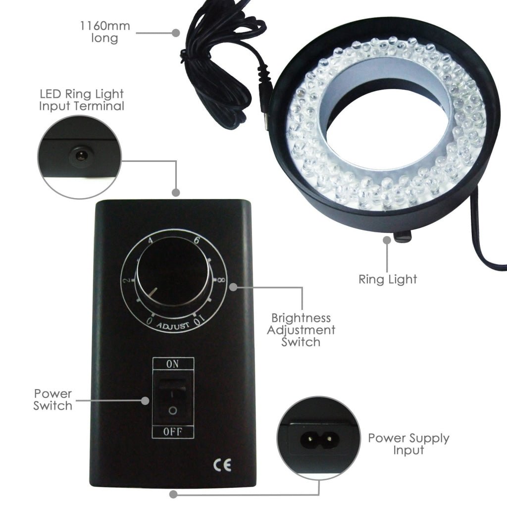 KD - 200 KD - 200 80 LED Camera Microscope Ring Light CE (warm white 70mm max dia) - Gain Express