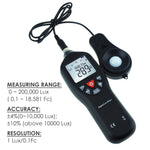 LUX - 28 LUX - 28 Digital Light Lux Meter Instrument Measurement Range 0 to 200,000 Lux Portable Auto Ranging Tool - Gain Express