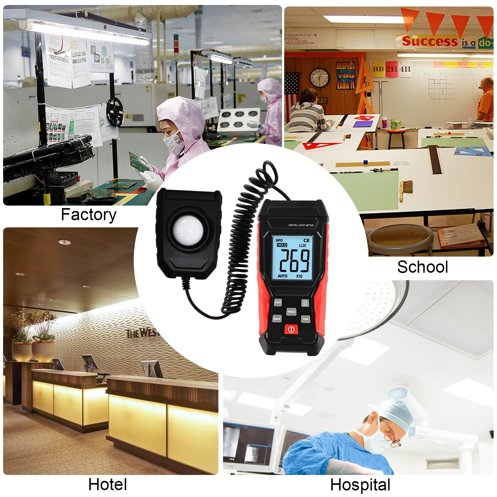 LUX - 331 LUX - 331 Digital Light / Lux Meter LUX Footcandle FC Illuminance Tester 200000Lux / 20000Fc - Gain Express
