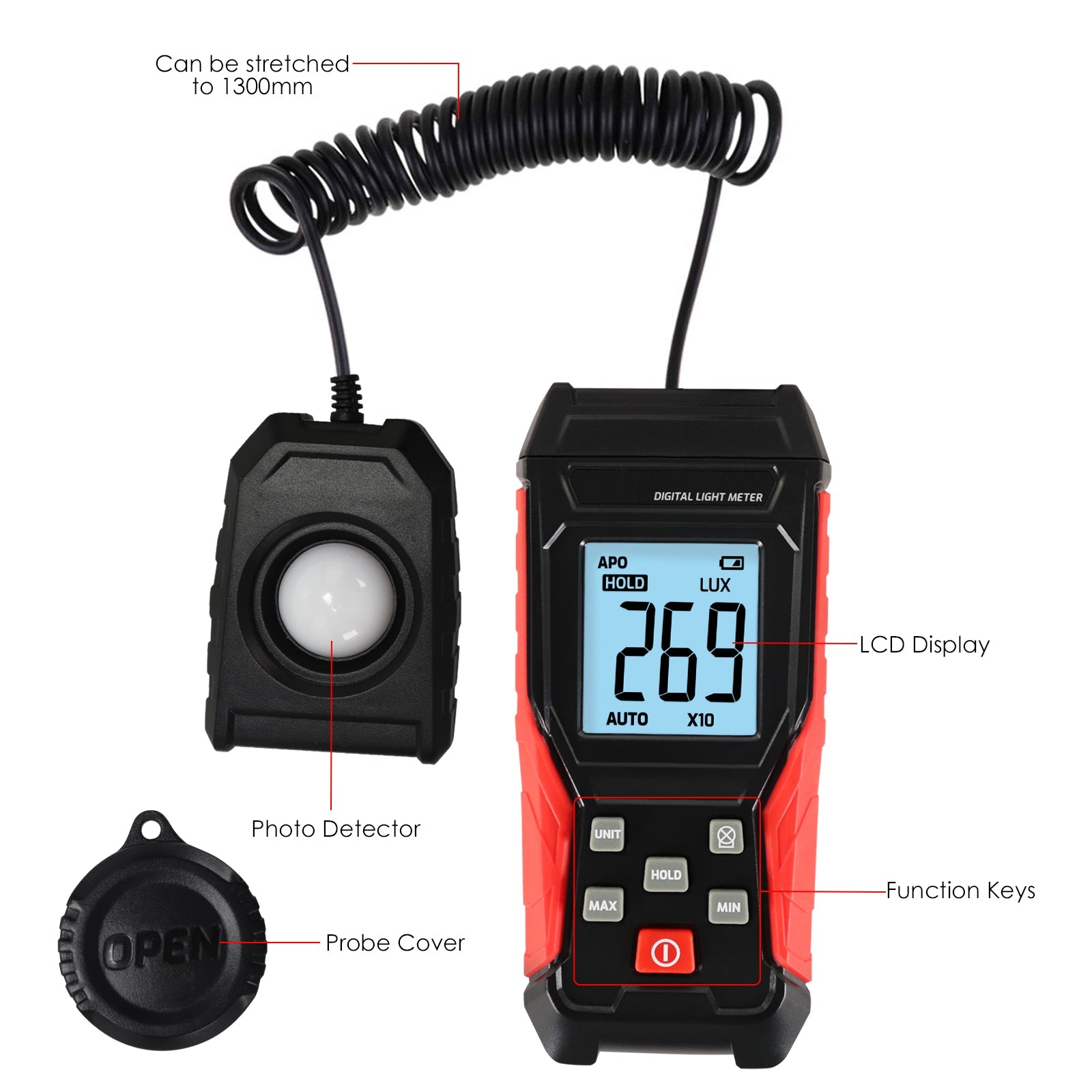 LUX - 331 LUX - 331 Digital Light / Lux Meter LUX Footcandle FC Illuminance Tester 200000Lux / 20000Fc - Gain Express