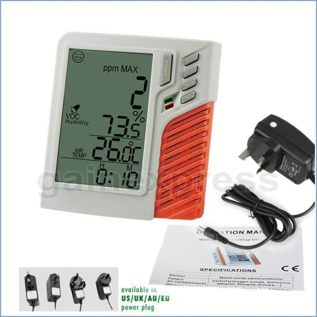 M0198111 M0198111 Wallmount/Desktop VOC Monitor 0~30ppm Range Tester Temperature RH Made in Taiwan - Gain Express