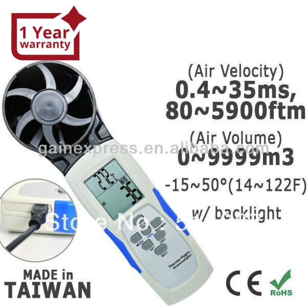ANE-273 Professional Anemometer Datalogger Wind Speed Velocity Meter ...