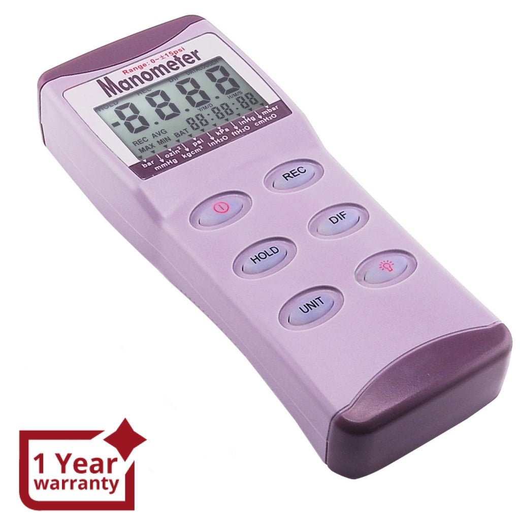 MA215 Professional Digital Differential Air Pressure Manometer Gauge ...