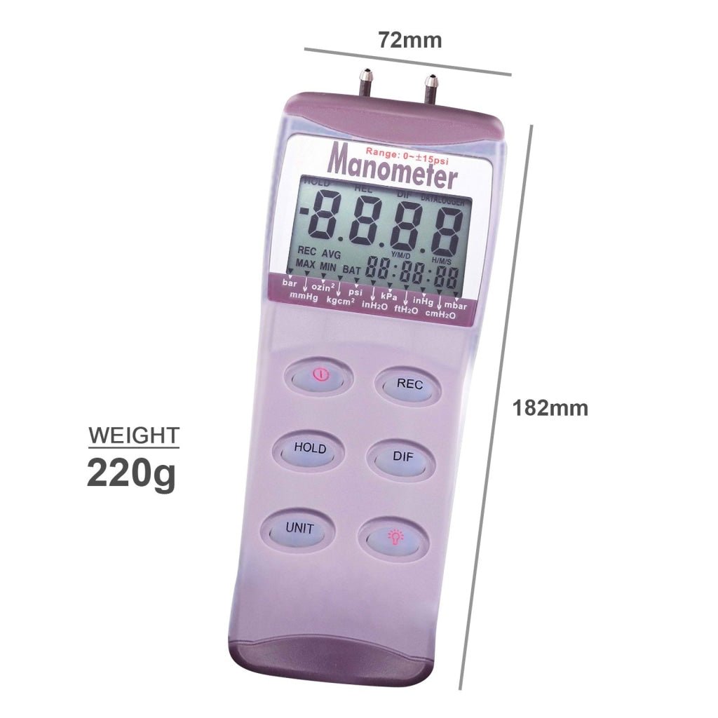 MA215 MA215 Professional Digital Differential Air Pressure Manometer Gauge - Gain Express