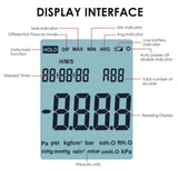 MAN - 334 MAN - 334 Digital Manometer Portable Air Vacuum / Gas Pressure Gauge Meter 12 Measurement Units with Backlight and Data storage Function Sing Pipe or Differential Pressure of 1 - 2 Pipes Detection - Gain Express