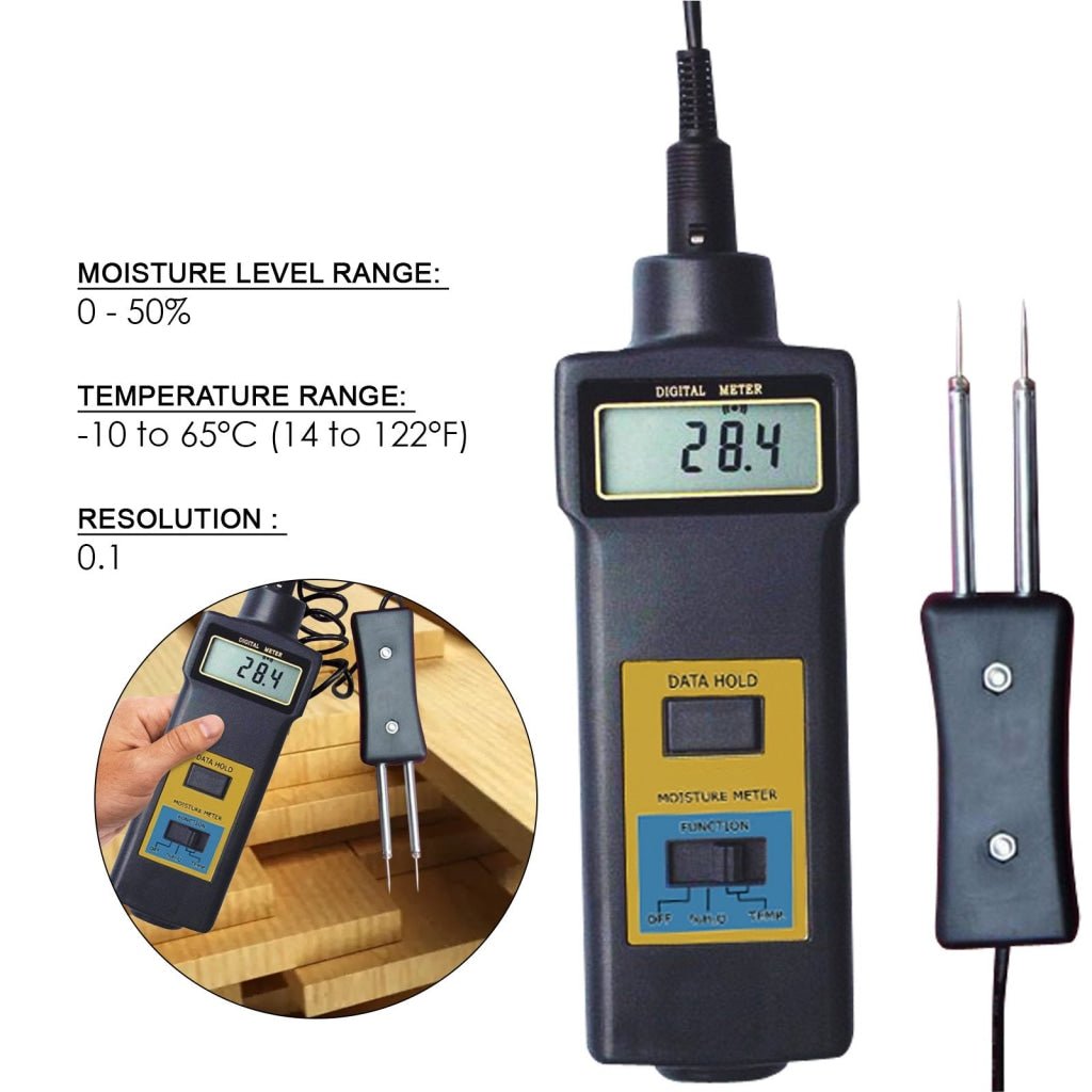 MC - 7806 MC - 7806 Digital Moisture Meter & Thermometer, Wood Cotton Paper - Gain Express