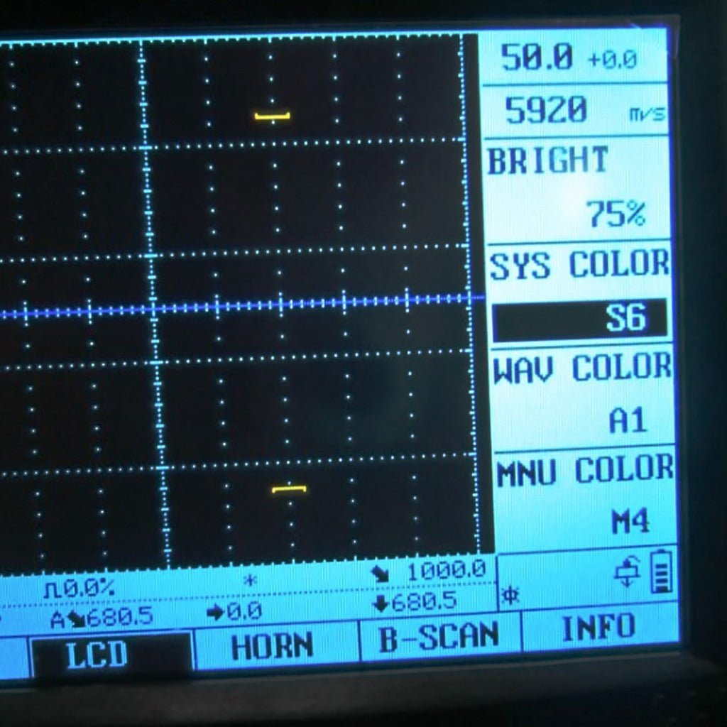 MFD500B 0 - 9999mm Mitech Digital Ultrasonic Flaw Detector Defectoscope DAC AVR Steel Velocity - Gain Express