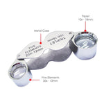 MG - 22181 Mini Portable 2 in 1 Jeweler's Loupe 10X & 20X Magnifier Dual Lens - Gain Express