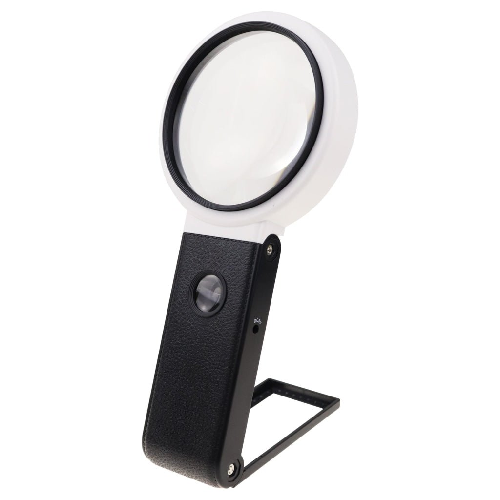 MLL - 362 MLL - 362 Multifunction Magnifier Double Lens 10x and 25x Magnification with AC/DC Power 5LED and 2UV Light 90mm Optical Lens Handheld or Desktop Used - Gain Express