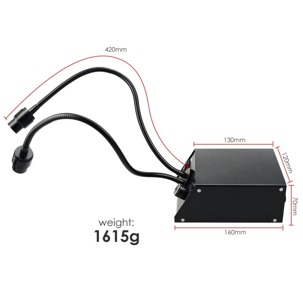 MSC - 208_US MSC - 208 Cold LED Dual Gooseneck Lights Microscope Illuminator with Dimmer, 6500K, Adjustable Brightness 100V~240V - Gain Express
