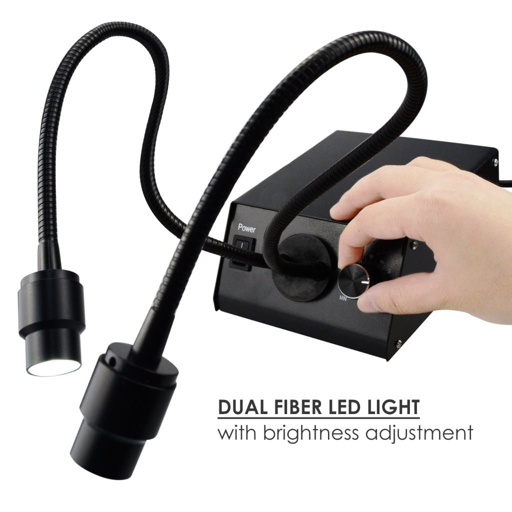 MSC - 208_US MSC - 208 Cold LED Dual Gooseneck Lights Microscope Illuminator with Dimmer, 6500K, Adjustable Brightness 100V~240V - Gain Express