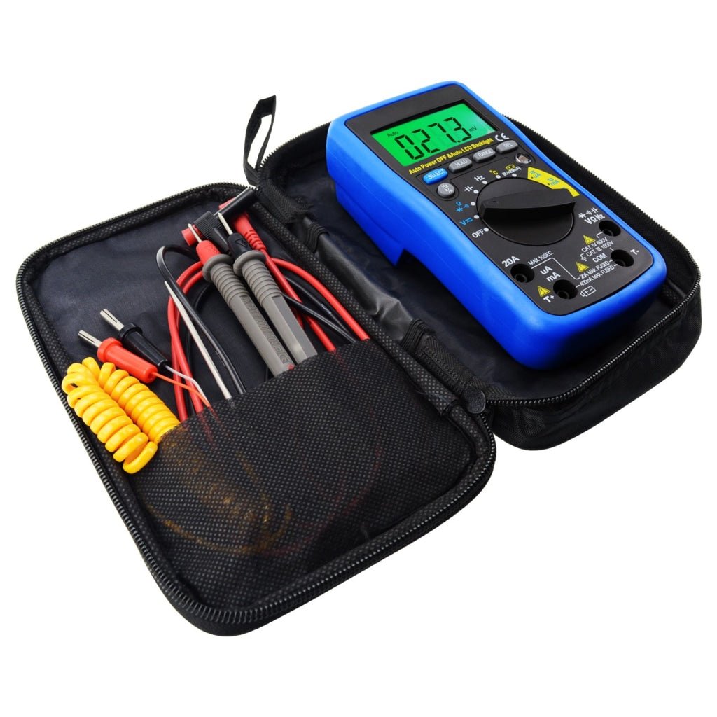 MUL - 210 MUL - 210 Digital Auto Range Autoranging DMM Multimeter - DC AC Amp Volt Ohm Frequency Capaitance Temperature Meter Battery Tester, with Auto LCD Backlight, Overload Protection - Gain Express