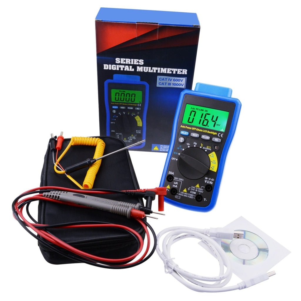 Multimeter 211b MUL-211 Digital DMM Multimeter Meter Tester with USB/ Software CD and ...