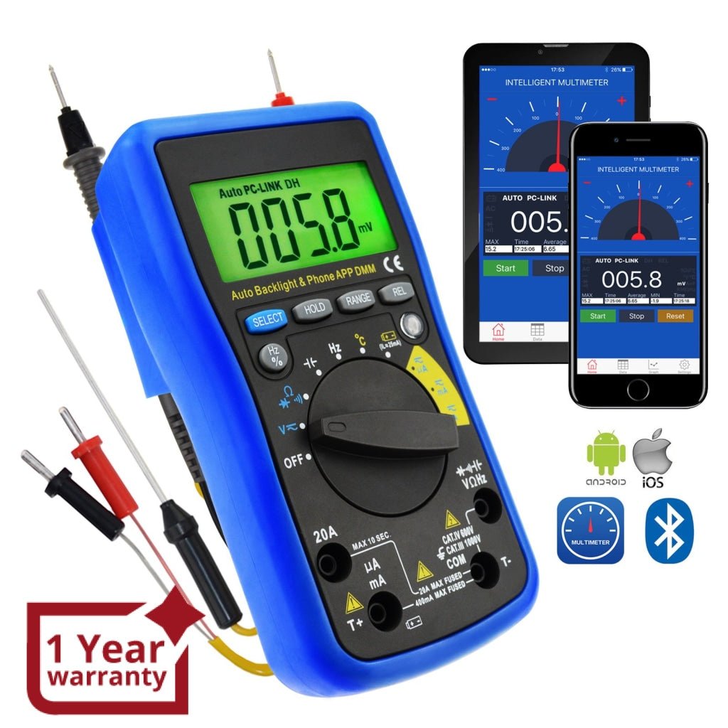 Multimeter Android MUL-212 Digital DMM Bluetooth Multimeter with iOS & Android Mobile App ...