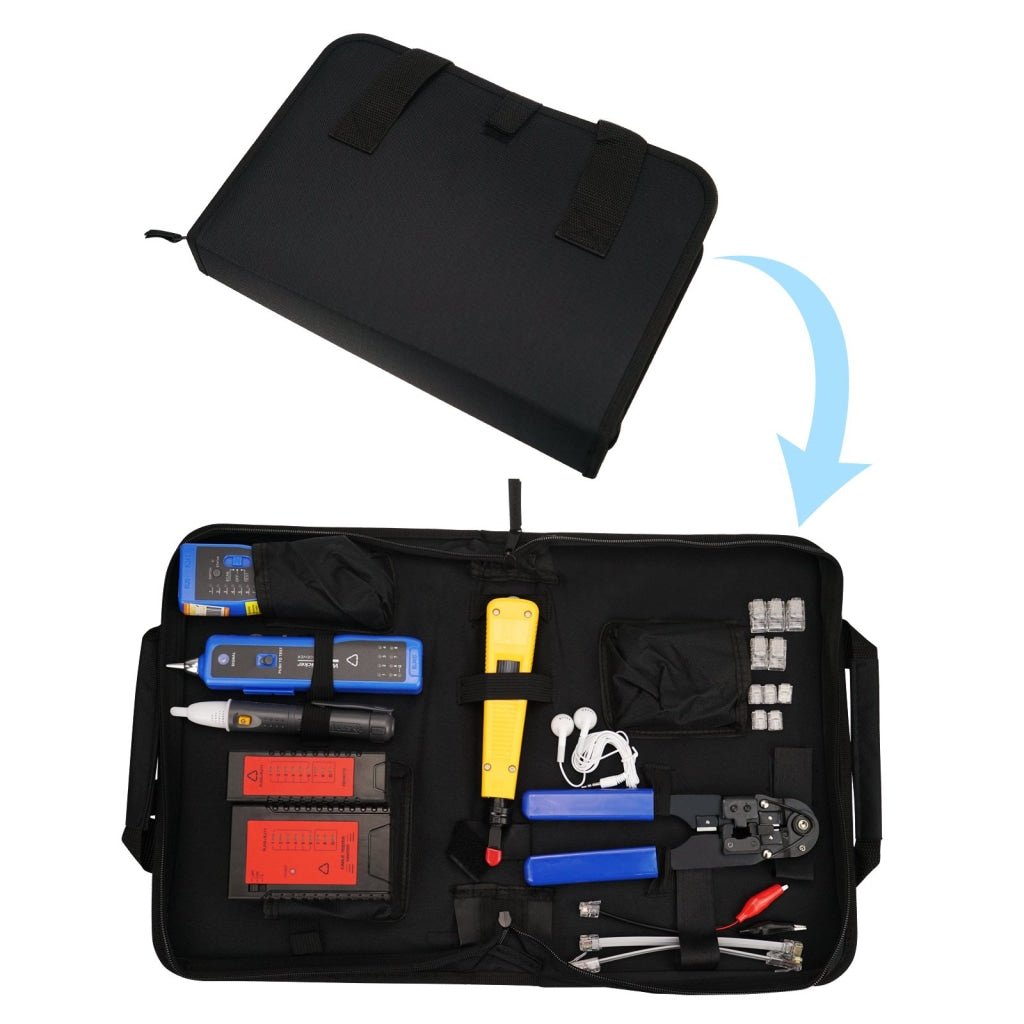 NF - 1107 Network Cable Testing Diagnostic Tool Kit Set - Ethernet LAN Cable Tester Wire Tracker Voltage Detector Punch Tool RJ45 RJ11 - Gain Express