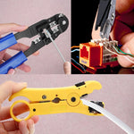 NF - 1202 NF - 1202 Combo Set Network Cable Tester Tool Kit - Crimping Crimper Tool Punch Down Tool Wire Stripper Cutter, RJ45 RJ11 USB BNC Flat UTP Cat5 Cat6 Coax cable Stripping Universal Tool - Gain Express