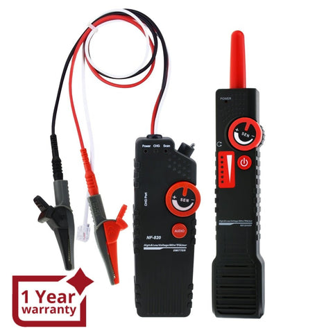 NF - 820 Underground Cable Tracker Detector Tester for AC 220V High & Low Voltage, Anti - jamming, Wire Locator with Alligator Clip, Coax BNC telephone RJ11 network RJ45 cable, Multi - core Metal Line - Gain Express