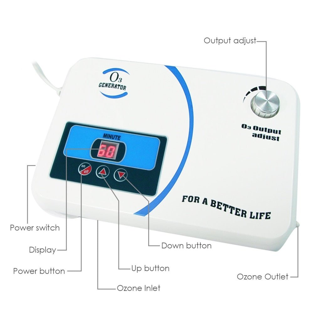 OZX - 300AT_US OZX - 300AT O3 Generator w/ Built - in Air Pump Timer, Ozone Output 500mg/hr - Gain Express