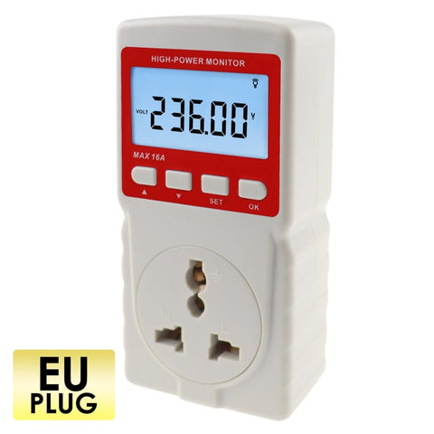 PCM - 283_EU PCM - 283 Digital Power Meter Electricity Usage Monitor Watt Voltage Tester Electrical High Power Consumption Monitoring Measuring Analyzer Socket Outlet - Gain Express