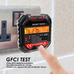 PCM - 340_EU PCM - 340 Socket Tester Receptacle Detector with Red Light Test Result Indicator Outlet Tester for GFCI / Standard 3 - Wire 120V Receptacles - Gain Express