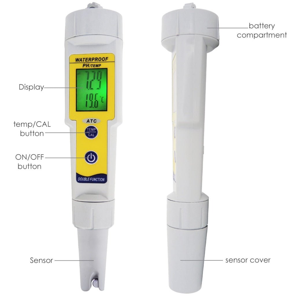 PH - 002 Waterproof pH Meter with Auto Buffer Recognition °C °F & Replaceable Electrode - Gain Express