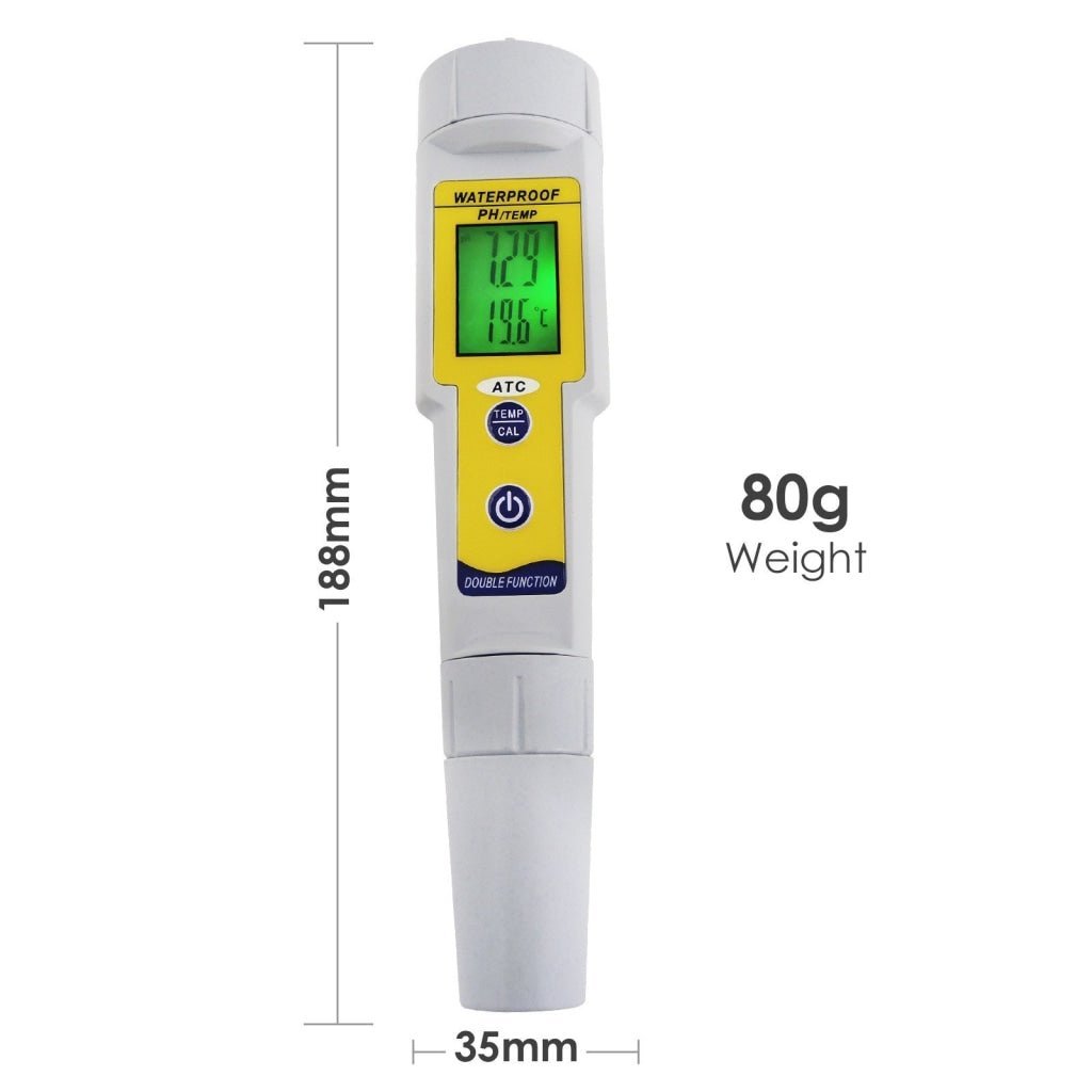 PH - 002 Waterproof pH Meter with Auto Buffer Recognition °C °F & Replaceable Electrode - Gain Express