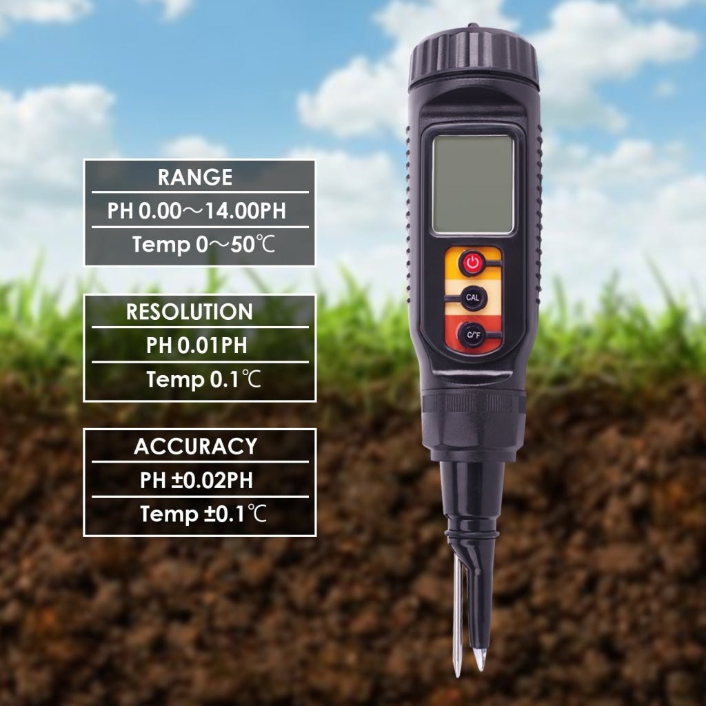 digital soil moisture meter PH-08 Digital Food PH Soil Meter w/ Temperature Measure Acidity Tester for Dough Meat Cheese Bread Fruit High Precision with ATC