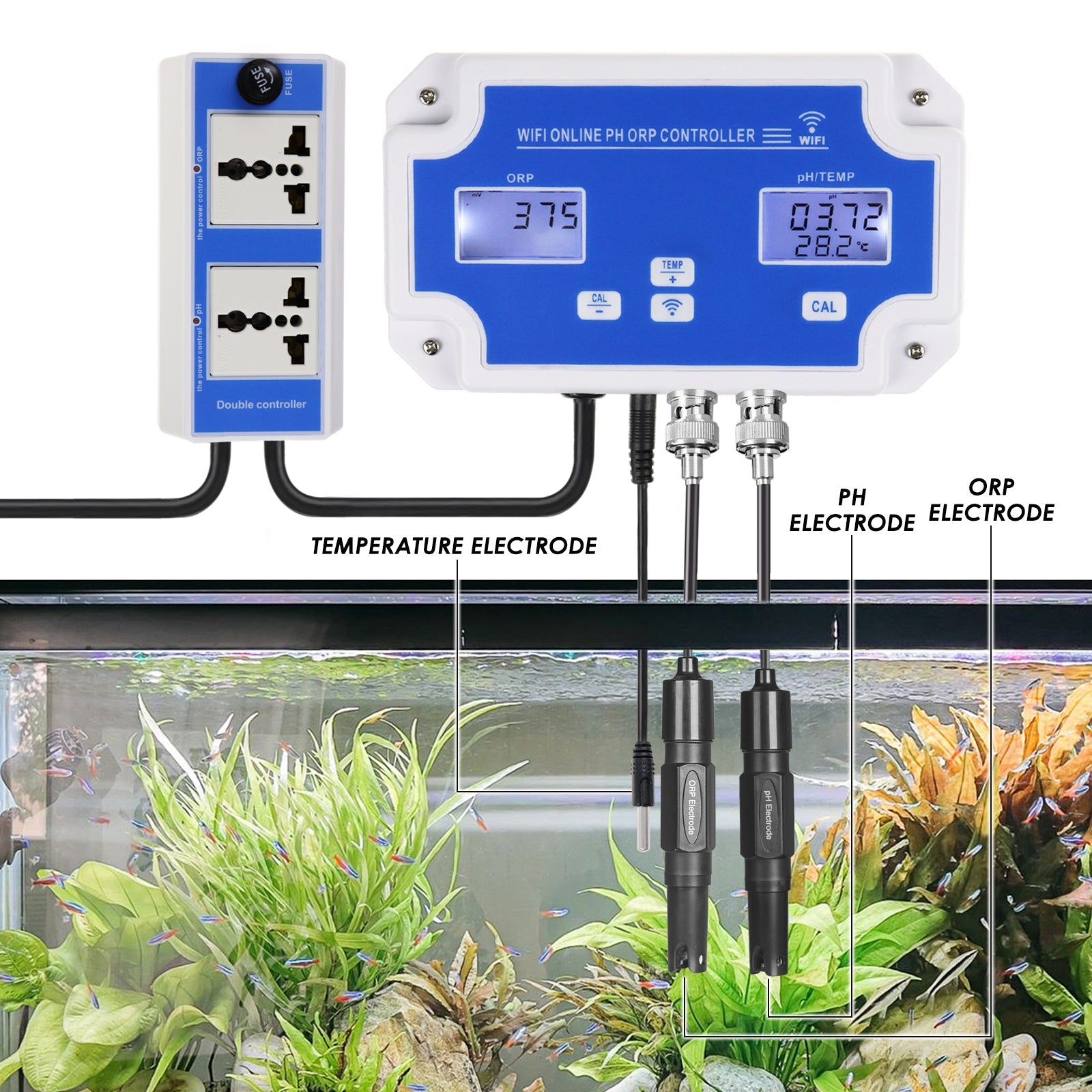 PHC-342 Digital PH / ORP Controller with Monitoring and Dosing in