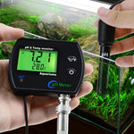 PHM - 245_US PHM - 245 PH & Temperature 2 - in - 1 Continuous Monitor Meter w/ Backlight Replaceable Electrode, Dual Display 0.00~14.00pH °C/ °F Water Quality Monitoring Kit, for Aquariums Hydroponics Pools Tanks Spa - Gain Express