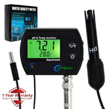PHM - 245_US PHM - 245 PH & Temperature 2 - in - 1 Continuous Monitor Meter w/ Backlight Replaceable Electrode, Dual Display 0.00~14.00pH °C/ °F Water Quality Monitoring Kit, for Aquariums Hydroponics Pools Tanks Spa - Gain Express