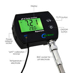 PHM - 245_US PHM - 245 PH & Temperature 2 - in - 1 Continuous Monitor Meter w/ Backlight Replaceable Electrode, Dual Display 0.00~14.00pH °C/ °F Water Quality Monitoring Kit, for Aquariums Hydroponics Pools Tanks Spa - Gain Express