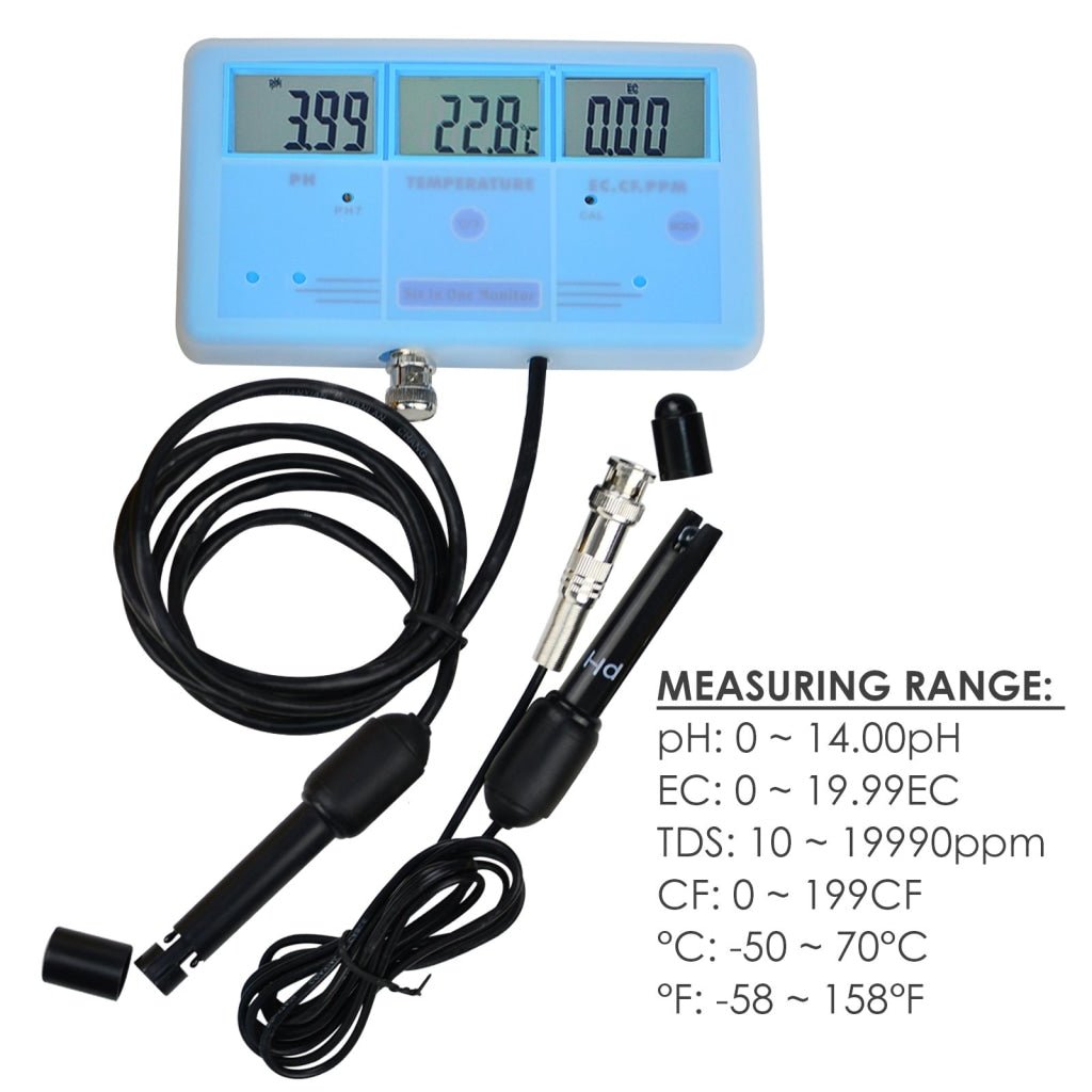 PHT - 026 PHT - 026 6 - in - 1 Multi - Function Meter Tester EC CF TDS PH °C °F - Gain Express