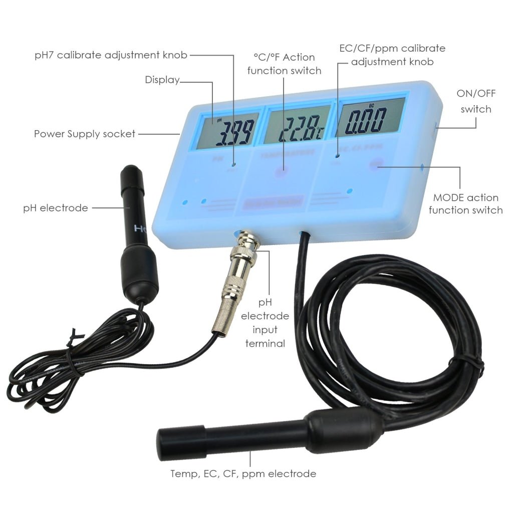 PHT - 026 PHT - 026 6 - in - 1 Multi - Function Meter Tester EC CF TDS PH °C °F - Gain Express