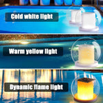 PLT - 433 Floating Pool Lights Waterproof Solar Powered Night Flame Lights Flickering Pool Accessories IP68 with Remote Control 3 Light Modes Outdoor Decoration Lamp for Pool Porch Courtyard Gardens Lawns - Gain Express