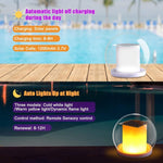 PLT - 433 Floating Pool Lights Waterproof Solar Powered Night Flame Lights Flickering Pool Accessories IP68 with Remote Control 3 Light Modes Outdoor Decoration Lamp for Pool Porch Courtyard Gardens Lawns - Gain Express
