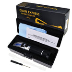 REB - 32ATC 0 - 32% Brix Refractometer ATC High - Concentrated Sugar Solution Content Test Tool 0.2% Division, Homebrew Tester Meter, Brandy Beer Fruits Vegetables Juices Soft Drinks - Gain Express