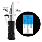 REB - 90ATC 3 - in - 1 Honey Refractometer Brix/Moisture/Baume Tester Meter ATC, Tri - Scale 58 - 90%/12 - 27%/38 - 43Be', Sugar Water Content Level Beekeeping Maple Syrup, Test Kit w/Calibration Oil & Block - Gain Express