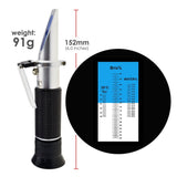 REB - 90ATC 3 - in - 1 Honey Refractometer Brix/Moisture/Baume Tester Meter ATC, Tri - Scale 58 - 90%/12 - 27%/38 - 43Be', Sugar Water Content Level Beekeeping Maple Syrup, Test Kit w/Calibration Oil & Block - Gain Express