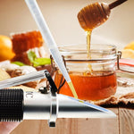 REB - 90ATC 3 - in - 1 Honey Refractometer Brix/Moisture/Baume Tester Meter ATC, Tri - Scale 58 - 90%/12 - 27%/38 - 43Be', Sugar Water Content Level Beekeeping Maple Syrup, Test Kit w/Calibration Oil & Block - Gain Express