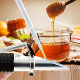 REB - 90ATC 3 - in - 1 Honey Refractometer Brix/Moisture/Baume Tester Meter ATC, Tri - Scale 58 - 90%/12 - 27%/38 - 43Be', Sugar Water Content Level Beekeeping Maple Syrup, Test Kit w/Calibration Oil & Block - Gain Express