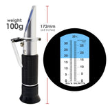 REBS - 28ATC 2 - in - 1 Brix Salinity Refractometer Dual Scale 0 - 32% Brix & 0 - 28% Salinity with ATC Sodium Chloride in Food Salt Seawater Brine Beer fruits Cutting Liquid - Gain Express