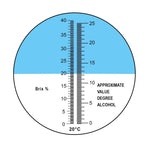 REW - 25BATC Grape Fruit Wine Alcohol Refractometer with ATC, Dual Scale 0 - 25% VOL 0 - 40% Brix, Handheld Optical Meter Tester for Sugar Glucose Wine Making Winemakers Homebrew Test Tool - Gain Express