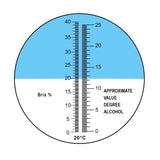 REW - 25BATC Grape Fruit Wine Alcohol Refractometer with ATC, Dual Scale 0 - 25% VOL 0 - 40% Brix, Handheld Optical Meter Tester for Sugar Glucose Wine Making Winemakers Homebrew Test Tool - Gain Express