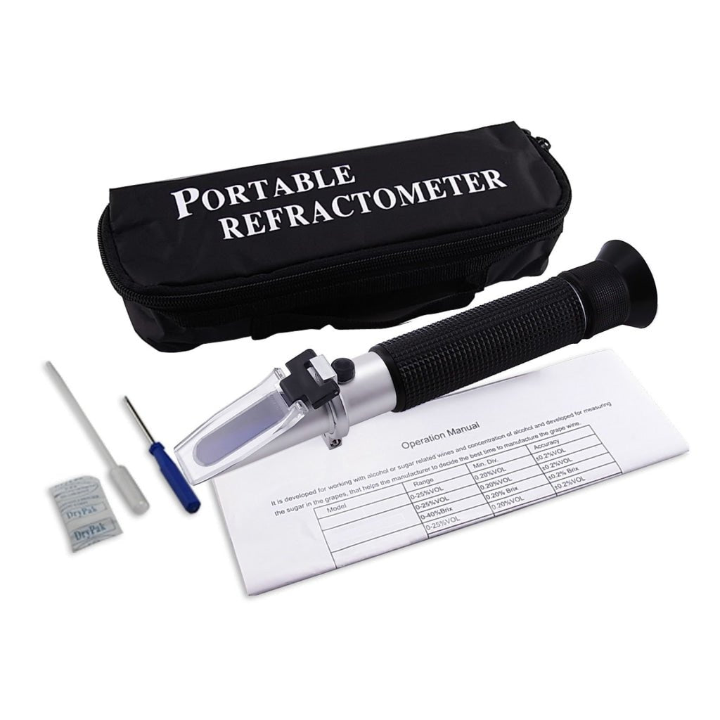RHB - 10ATC Portable 0 - 10% Brix Refractometer Fruit Vegetable Juice Wine Maple Sap - Gain Express